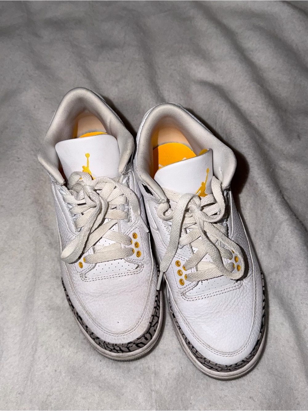 Jordan White Sneakers with Yellow Accents